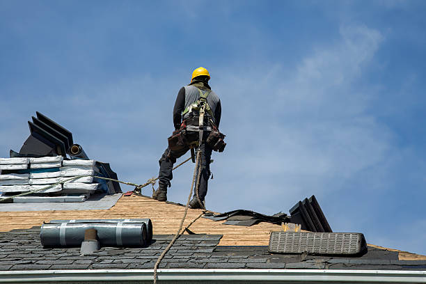 Professional Storm Damage Roof Repair technician working in Harford, NY